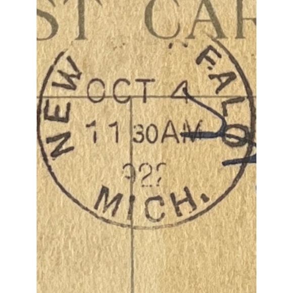 Antique 1922 Ephemera Postcard Birthday Wishes Litho Country Scene Man Woman SEE - Picture 5 of 7